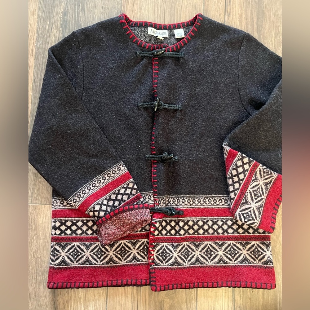 Vintage Ann Taylor 100% Wool Fair Isle Nordic Ski Pullover Sweater